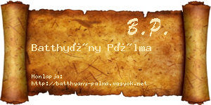 Batthyány Pálma névjegykártya